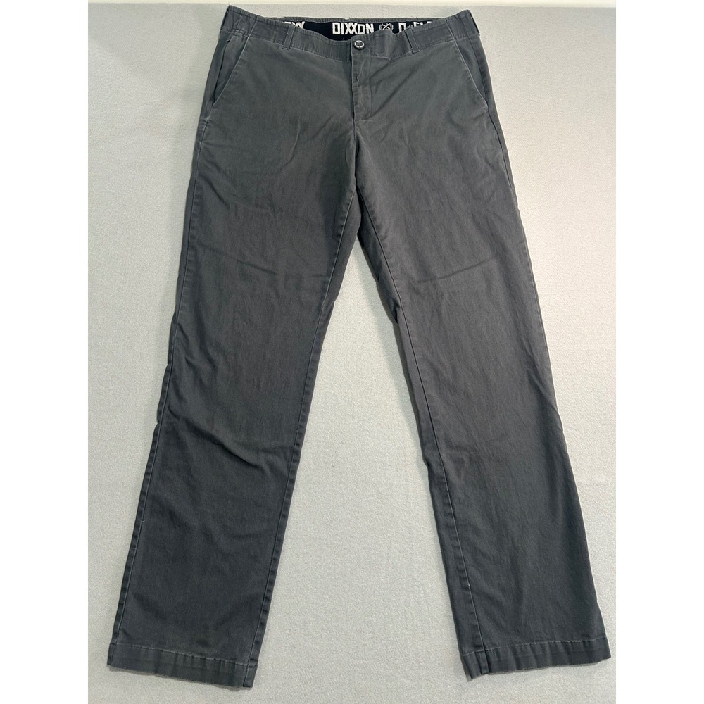 Dixxon Chino Pants Mens 38x34 Charcoal Grey D-Flexx Straight Leg Trousers